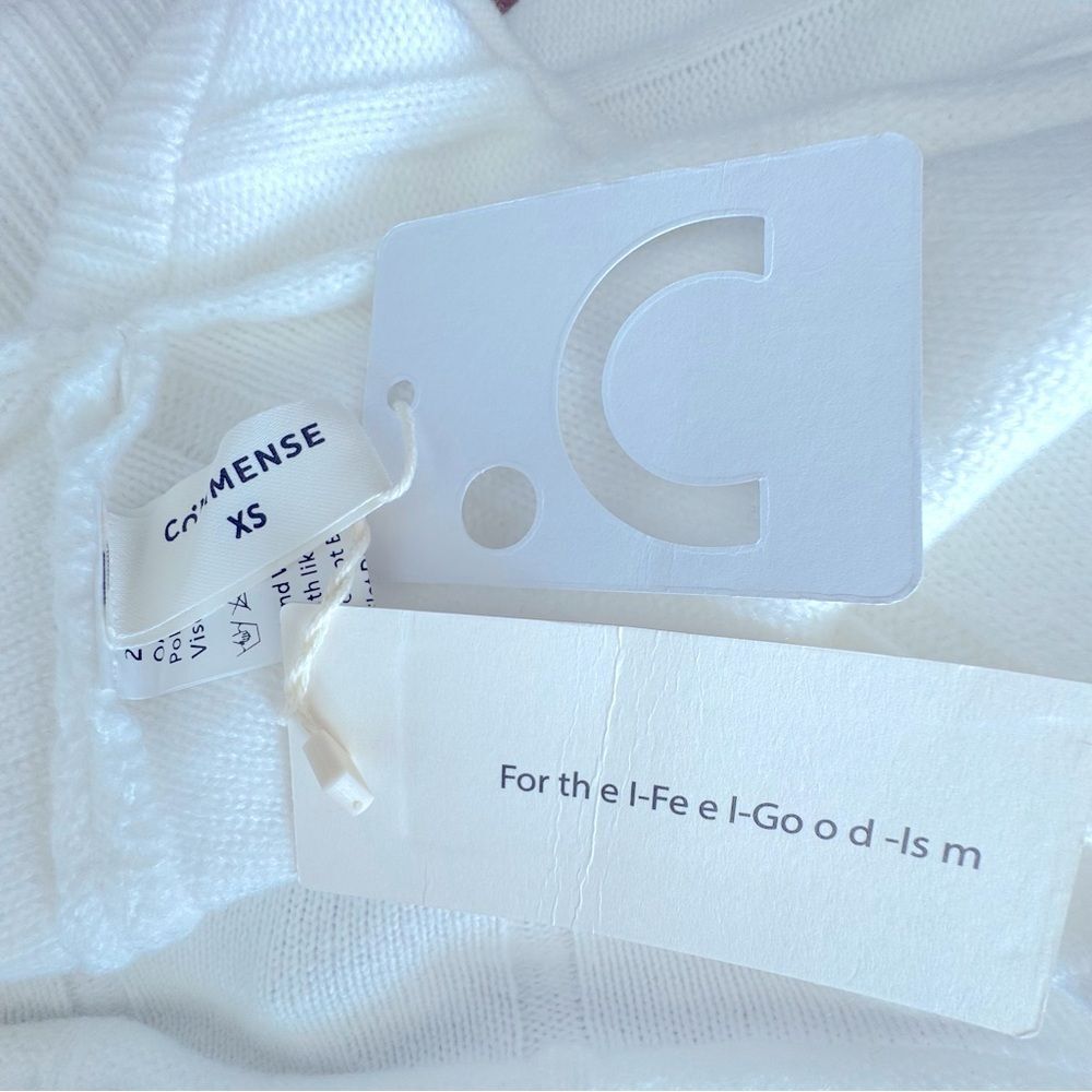 Commense Mock Neck White Piping Chunky Turtleneck SZ XS NEW - Picture 12 of 15